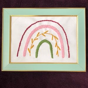 Hand Embroidery Rainbow Decor